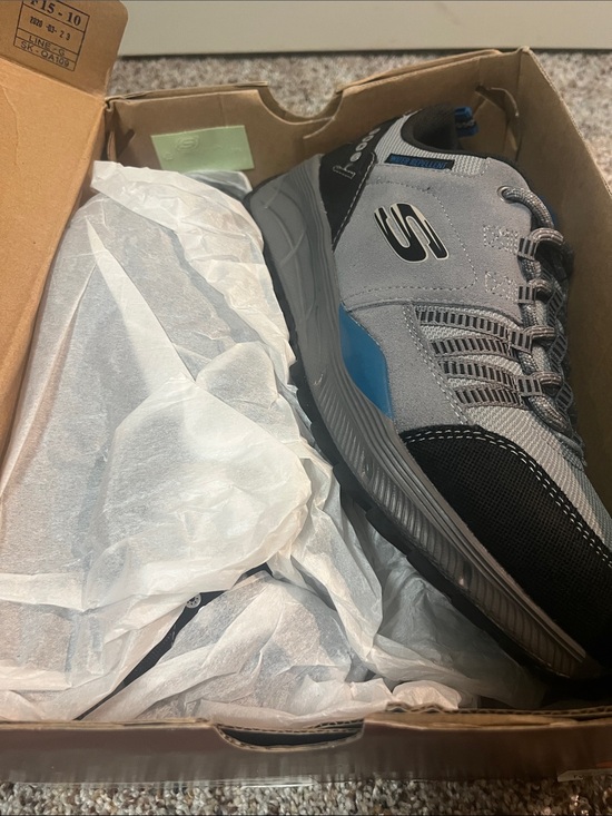 Skechers Other - Skechers Men’s Gray, Black & Blue Athletic Sneakers sz 7.5